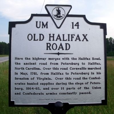 Old Halifax Road Marker image. Click for full size.