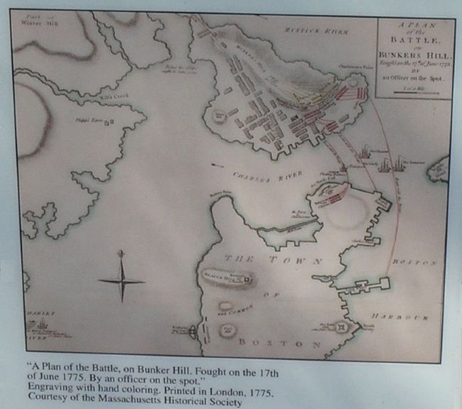 Battle of Bunker Hill Map from Marker image. Click for full size.
