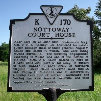Nottoway Court House Marker image. Click for full size.