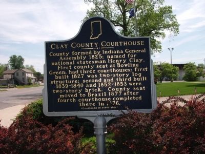 Side One - - Clay County (Indiana) Courthouse Marker image. Click for full size.