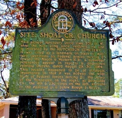 Site: Shoal Cr. Church Marker image. Click for full size.