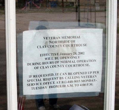 Sign in Window of Door - - Memorial Building Marker. Click for full size. Sign in Window of Door - - Memorial Building Marker image. Click for full size.