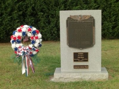 Joanna Veterans' Memorial Marker. Click for full size. Joanna Veterans' Memorial Marker image. Click for full size.