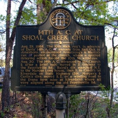 14th A.C. at Shoal Creek Church Marker image. Click for full size.