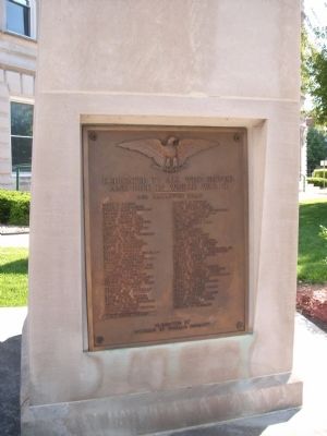 Wider View - - World War II War Memorial Marker. Click for full size. Wider View - - World War II War Memorial Marker image. Click for full size.