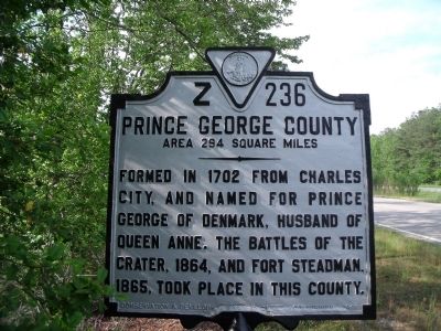 Prince George County Marker. Click for full size. Prince George County Marker image. Click for full size.