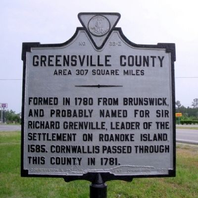 Greensville County Marker (reverse) image. Click for full size.