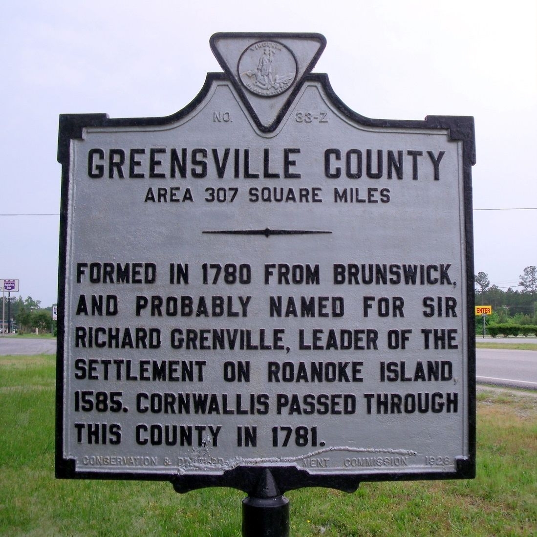 Greensville County Marker (reverse)