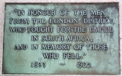 London South African War Memorial Dedication Marker image. Click for full size.