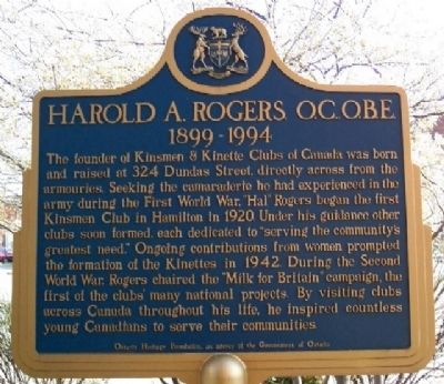 Harold A. Rogers, O.C., O.B.E. Marker image. Click for full size.