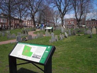 Markers in Copps Hill Burying Ground image. Click for full size.