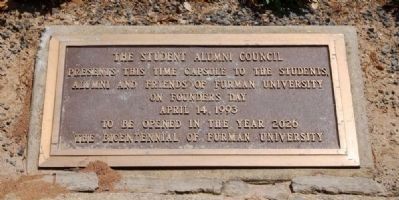 Furman University Time Capsule -<br>West Side of Elizabeth Lyles Blackwell Fountain image. Click for full size.