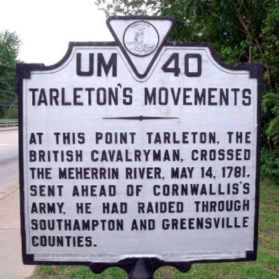 Tarleton's Movements Marker image. Click for full size.