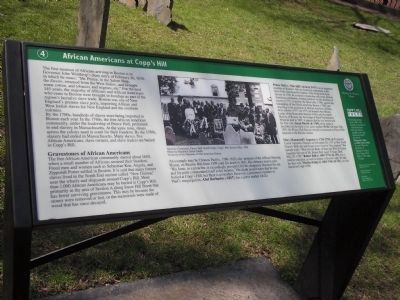 African Americans at Copp’s Hill Marker. Click for full size. African Americans at Copp’s Hill Marker image. Click for full size.