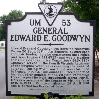 General Edward E. Goodwyn Marker image. Click for full size.