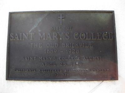 Site of Saint Mary's College Marker (former version). Click for full size. Site of Saint Mary's College Marker (former version) image. Click for full size.