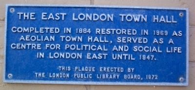 The East London Town Hall Marker image. Click for full size.