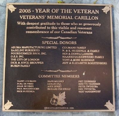 Veterans' Memorial Carillon Marker image. Click for full size.