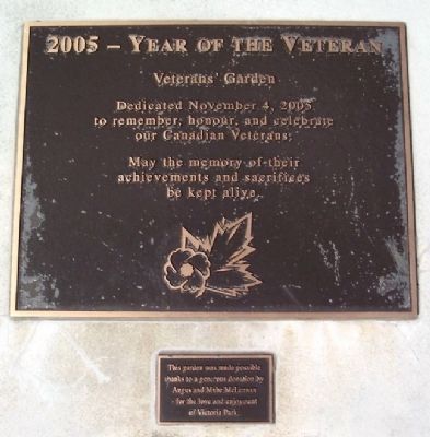 Veterans' Garden Marker image. Click for full size.