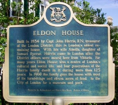 Eldon House Marker image. Click for full size.