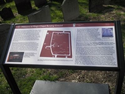 Welcome to King’s Chapel Burying Ground Marker. Click for full size. Welcome to King’s Chapel Burying Ground Marker image. Click for full size.
