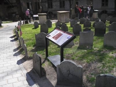 Marker in King’s Chapel Burying Ground	 image. Click for full size.