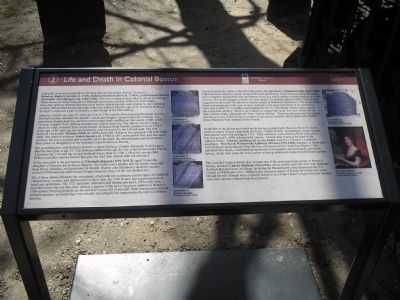 Life and Death in Colonial Boston Marker. Click for full size. Life and Death in Colonial Boston Marker image. Click for full size.