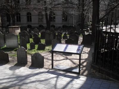 Marker in King’s Chapel Burying Ground. Click for full size. Marker in King’s Chapel Burying Ground image. Click for full size.