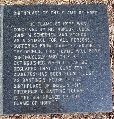 Birthplace of the Flame of Hope Marker image. Click for full size.