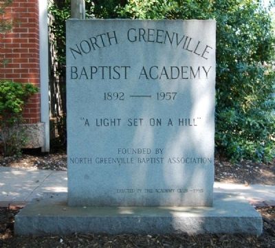 North Greenville Baptist Academy Marker image. Click for full size.