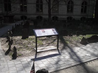 Marker in Kings Chapel Burying Ground. Click for full size. Marker in Kings Chapel Burying Ground image. Click for full size.