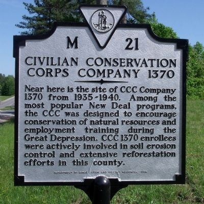 Civilian Conservation Corps Company 1370 Marker image. Click for full size.