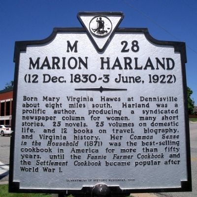 Marion Harland Marker image. Click for full size.