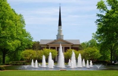 The Charles Erza Daniel Memorial Chapel -<br>Beatrice Dennis Plyer Fountain in Foreground image. Click for full size.