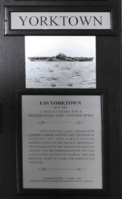 USS Yorktown (CV~10) , Inside display Plaque image. Click for full size.