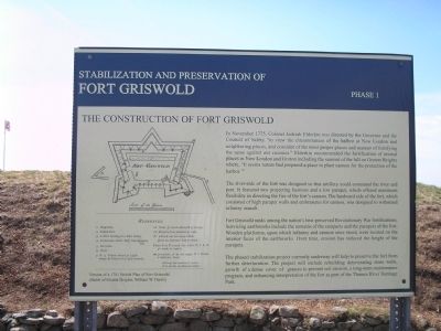 The Construction of Fort Griswold Marker image. Click for full size.