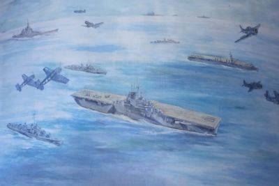 USS Yorktown Mural, located on hanger deck image. Click for full size.