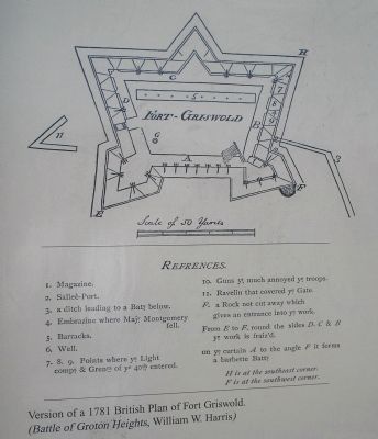 1781 British Plan of Fort Griswold from Marker image. Click for full size.