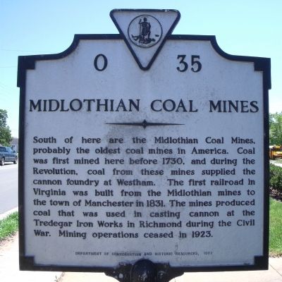 Midlothian Coal Mines Marker image. Click for full size.
