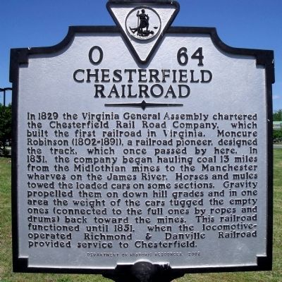 Chesterfield Railroad Marker image. Click for full size.