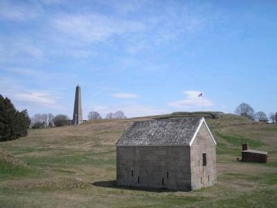 Powder Magazine Marker and Shot Furnace in Fort Griswold image. Click for full size.