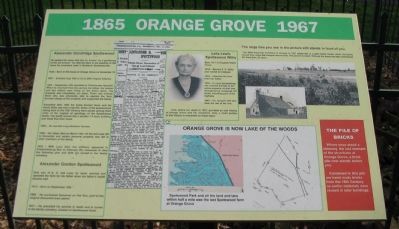 Orange Grove 1865 - 1967 Marker. Click for full size. Orange Grove 1865 - 1967 Marker image. Click for full size.
