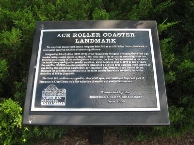 ACE Roller Coaster Landmark Marker image. Click for full size.