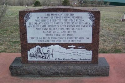 Evergreen Cemetery Pioneers Memorial image. Click for full size.