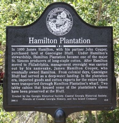 Hamilton Plantation Marker image. Click for full size.
