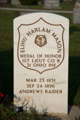 Gravestone of Captain Elihu H. Mason image. Click for full size.