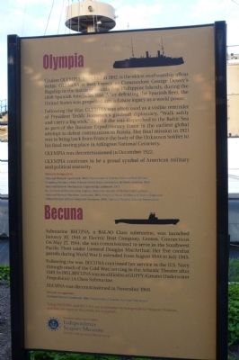USS <i>Olympia</i> - USS <i>Becuna</i> Marker image. Click for full size.