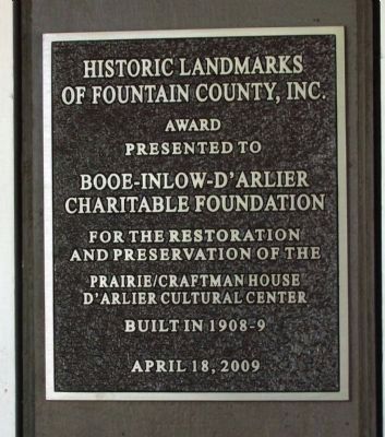 Booe - Inlow - d'Arlier Cultural Center Marker. Click for full size. Booe - Inlow - d'Arlier Cultural Center Marker image. Click for full size.