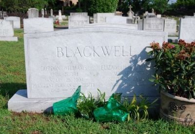 Blackwell Tombstone -<br>Springwood Cemetery, Greenville, SC. Click for full size. Blackwell Tombstone -<br>Springwood Cemetery, Greenville, SC image. Click for full size.