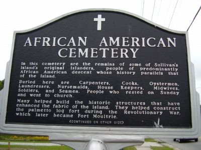 African American Cemetery Marker. Click for full size. African American Cemetery Marker image. Click for full size.